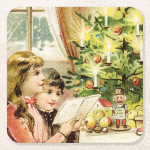 Ungarische Weihnachtskarte 1902 Rechteckiger Pappuntersetzer