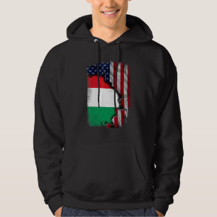 Ungarische Wurzeln Halb Amerikanische Flagge Patri Hoodie