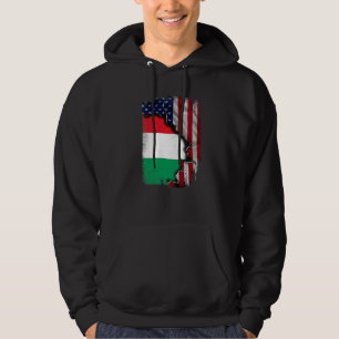 Ungarische Wurzeln Halb Amerikanische Flagge Patri Hoodie