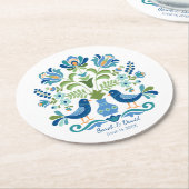 Ungarischer Design Blue Birds Untersetzer (Angewinkelt)