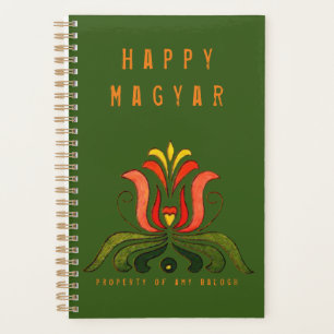 Ungarischer Folk Art Orange Tulip Planner Planer