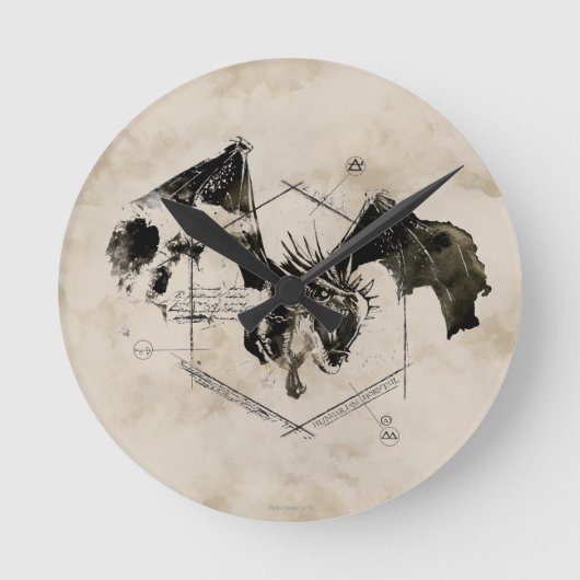 Ungarischer Hornschwanzdrache Runde Wanduhr (Vorderseite)