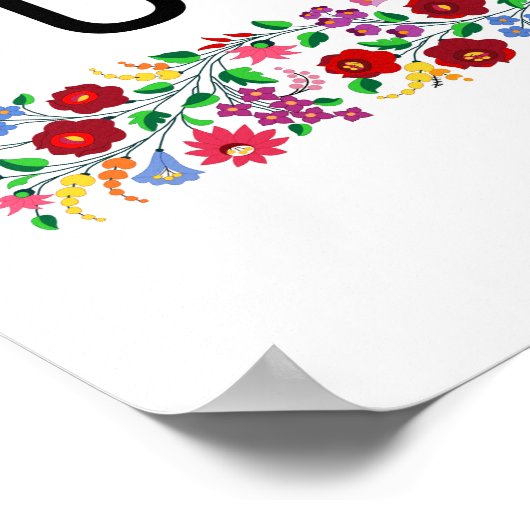 Ungarischer Landesname Text Folk motif tradit Poster (Ecke)