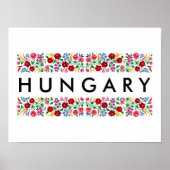 Ungarischer Landesname Text Folk motif tradit Poster (Vorne)