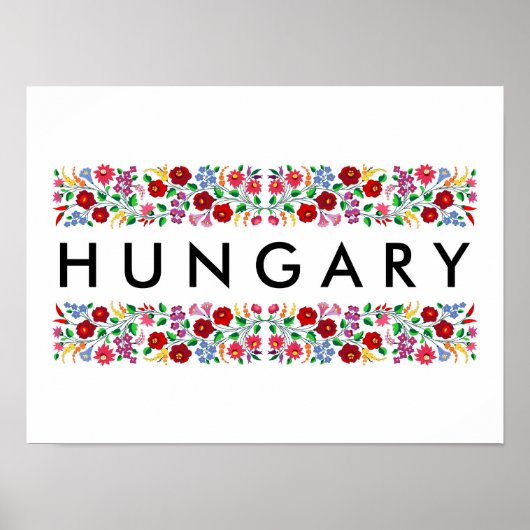 Ungarischer Landesname Text Folk motif tradit Poster (Vorne)