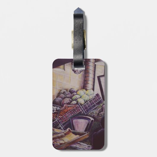 Ungarischer Marktplatz, Budapest Gepäckmarke Gepäckanhänger (Rückseite vertikal)