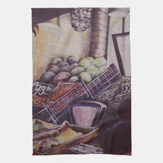 Ungarischer Marktplatz, Budapest Geschirrtuch (Vertikal)