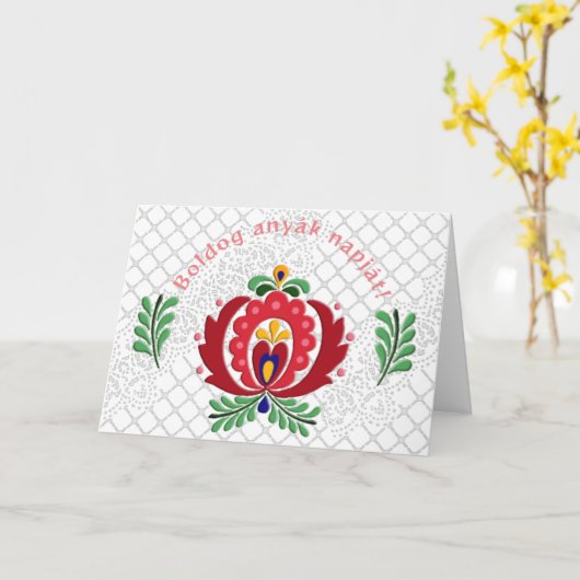 Ungarischer Muttertag Karte (Gelbe Blume)