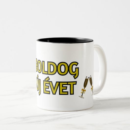 Ungarischer Neujahrssekt Zweifarbige Tasse (VorderseiteRechts)