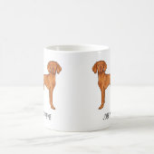 Ungarischer Niedlicher Pointer Dog von Vizsla mit  Kaffeetasse (Mittel)