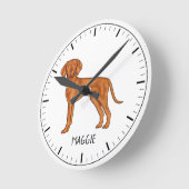 Ungarischer Niedlicher Pointer Dog von Vizsla mit Runde Wanduhr (Winkel)