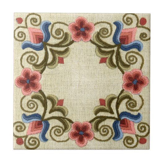 Ungarischer Stickereiplatz Fliese (Vorderseite)