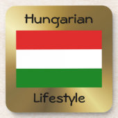 Ungarischer Untersetzer Flag+Text (Vorderseite)