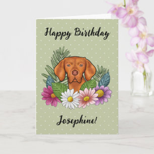 Ungarischer Vizsla Bunte Blumen Alles Gute zum Geb Karte