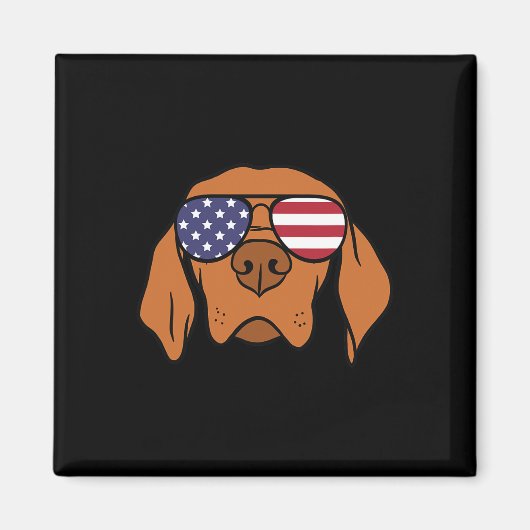 Ungarischer Vizsla-Hund 4. Juli Magnet (Vorne)