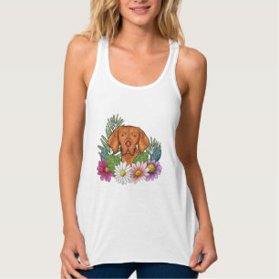 Ungarischer Vizsla-Hundeleiter und farbenfrohe Wil Tank Top