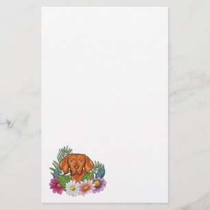 Ungarischer Vizsla-Kopf mit farbenfrohen Sommerblu Briefpapier