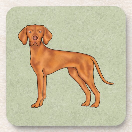 Ungarischer Vizsla Niedlich Pointer Dog Zeichne Gr Getränkeuntersetzer (Vorderseite)