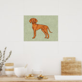 Ungarischer Vizsla Niedlich Pointer Dog Zeichne Gr Poster (Küche)