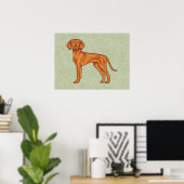 Ungarischer Vizsla Niedlich Pointer Dog Zeichne Gr Poster (Heimbüro)
