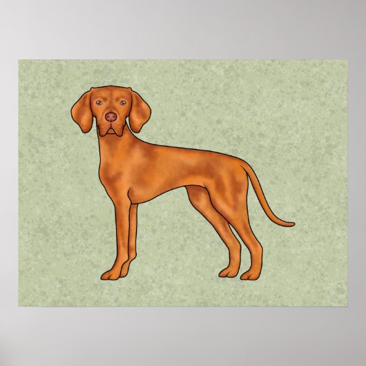 Ungarischer Vizsla Niedlich Pointer Dog Zeichne Gr Poster (Vorne)