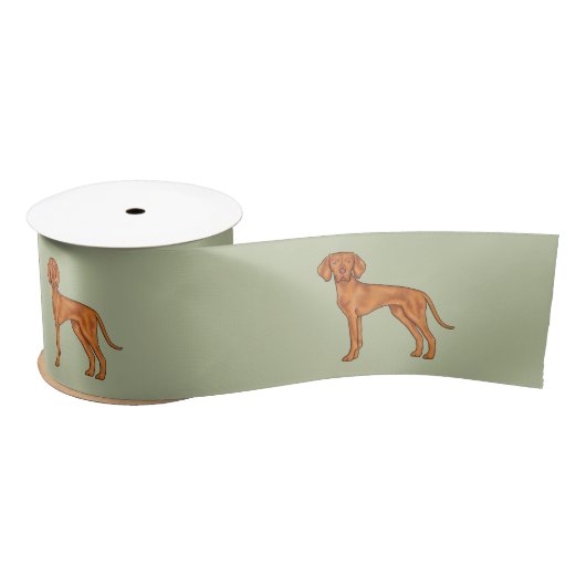 Ungarischer Vizsla Niedlich Pointer Dog Zeichne Gr Satinband (Spule)
