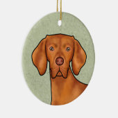 Ungarischer Vizsla Pointer Dog Kopf mit dem Namen  Keramik Ornament (Rechts)