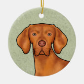 Ungarischer Vizsla Pointer Dog Kopf mit dem Namen  Keramik Ornament (Vorne)