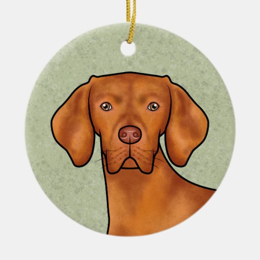 Ungarischer Vizsla Pointer Dog Kopf mit dem Namen  Keramik Ornament (Vorne)