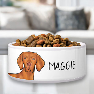 Ungarischer Vizsla Pointer Hund Kopf mit Name des  Napf