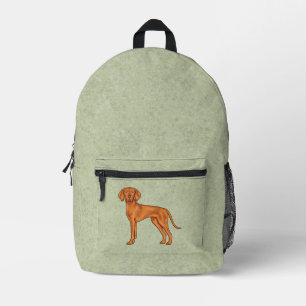 Ungarischer Vizsla Süßer Cartoon-Zeigerhund Grün Bedruckter Rucksack