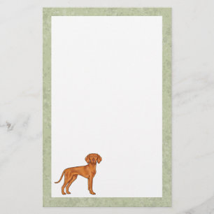 Ungarischer Vizsla Süßer Cartoon-Zeigerhund Grün Briefpapier