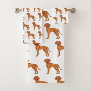 Ungarischer Vizsla Süßer Cartoon-Zeigerhund-Muster Badhandtuch Set