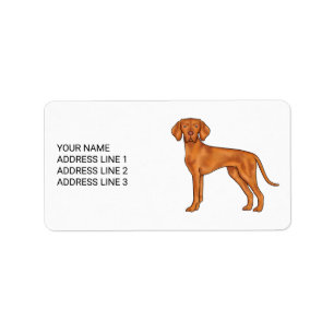 Ungarischer Vizsla Süßer Pointer-Hund mit individu Adressaufkleber