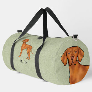 Ungarischer Vizsla Süßer Zeigerhund mit Namen Grün Duffle Bag