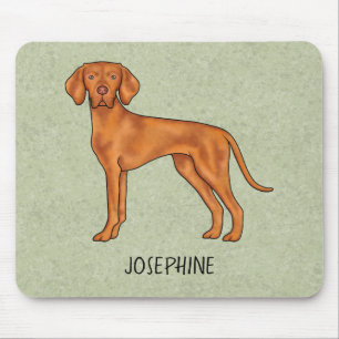 Ungarischer Vizsla Süßer Zeigerhund mit Namen Grün Mousepad