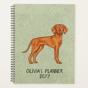 Ungarischer Vizsla Süßer Zeigerhund Mit Text Grün Planer