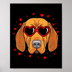 Ungarischer Vizsla Valentinsherz Süße Hunde Liebha Poster