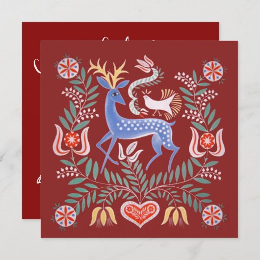 Ungarischer Volkskunst-Cookie-Austausch Einladung (Vorne/Hinten)