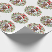 Ungarischer Weihnachtskranz Vizsla Geschenkpapier (Ecke)