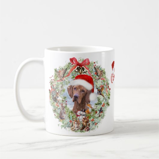 Ungarischer Weihnachtskranz Vizsla Kaffeetasse (Links)