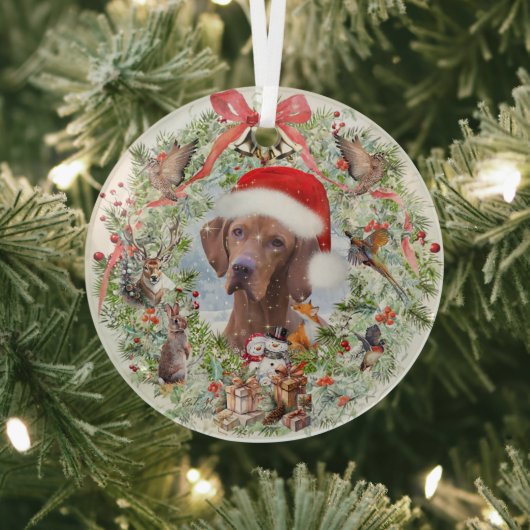 Ungarischer Weihnachtskranz Vizsla Ornament Aus Glas (InSitu)