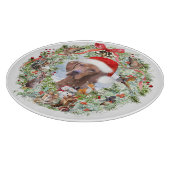Ungarischer Weihnachtskranz Vizsla Schneidebrett (Ecke)