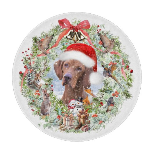 Ungarischer Weihnachtskranz Vizsla Schneidebrett (Vorderseite)