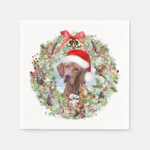 Ungarischer Weihnachtskranz Vizsla Serviette