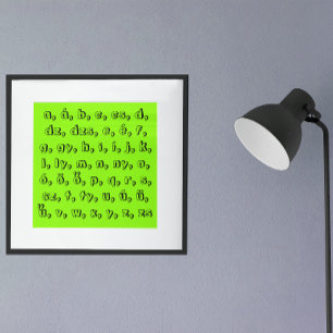 Ungarisches Alphabet in Grün Poster