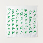 Ungarisches Alphabet in grün Wandteppich (Vorderseite (Horizontal))