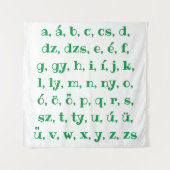 Ungarisches Alphabet in grün Wandteppich (Vorderseite)