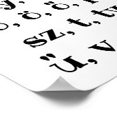 Ungarisches Alphabet in schwarz Poster (Ecke)