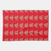 Ungarisches Blumenmuster in lebhaften Farben Geschirrtuch (Horizontal)